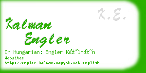 kalman engler business card